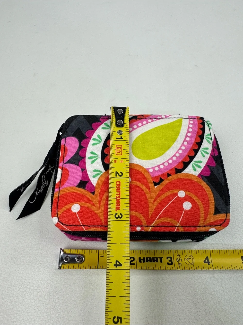 Vera Bradley Bright Paisley Zip Pill Case Pink, Orange, Lime & Black New NWOT
